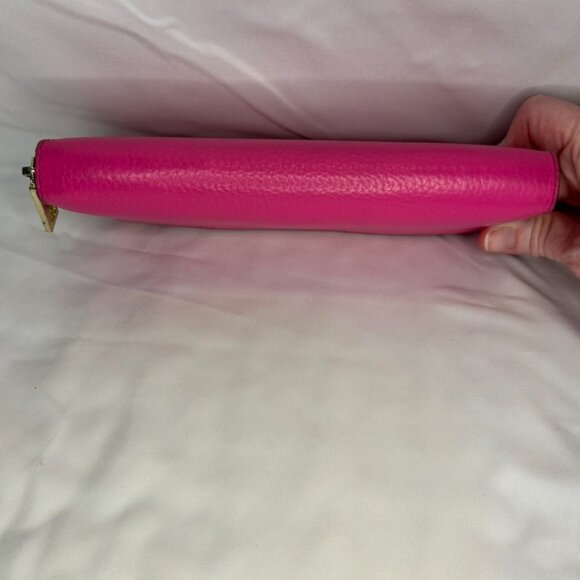 Kate Spade Bright Pink Long Zippy Zip Around Organization Leather Wallet Large - Picture 9 of 15
